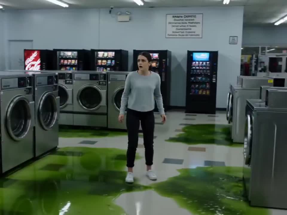 Seedance 2.0 Prompt: Laundromat Horror with Creature Attack