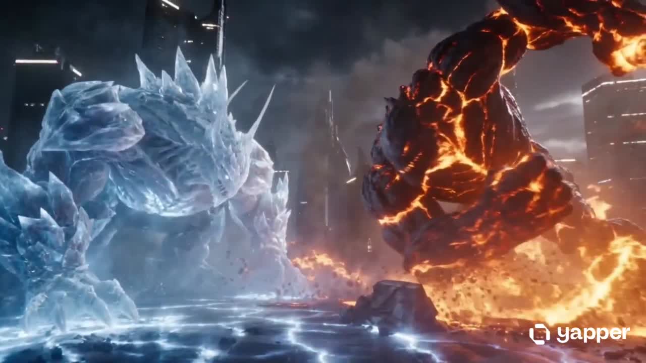 Seedance 2.0 Prompt: Lava vs Ice Monster Battle Cinematic