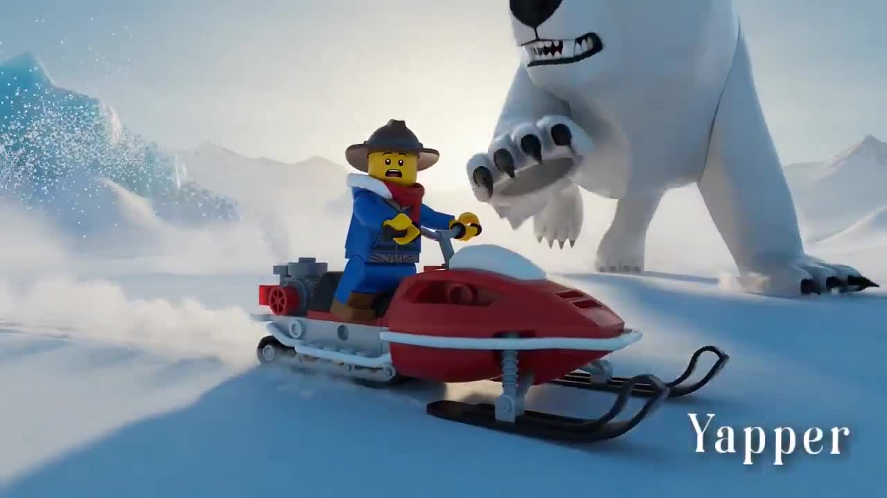 Seedance 2.0 Prompt: Lego Explorer & Roaring Polar Bear Chase