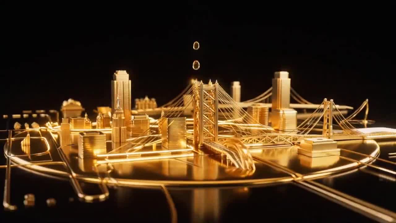 Seedance 2.0 Prompt: Liquid Gold City Transformation