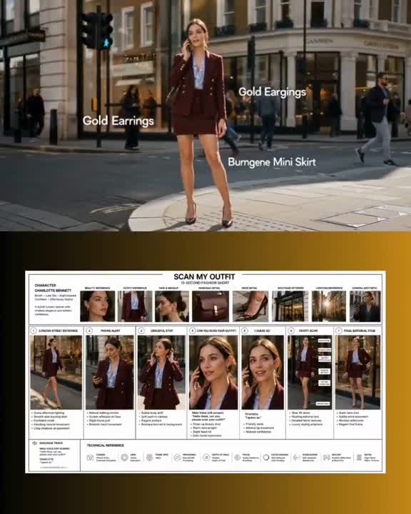 Seedance 2.0 Prompt: London Chic Fashion Scan Video