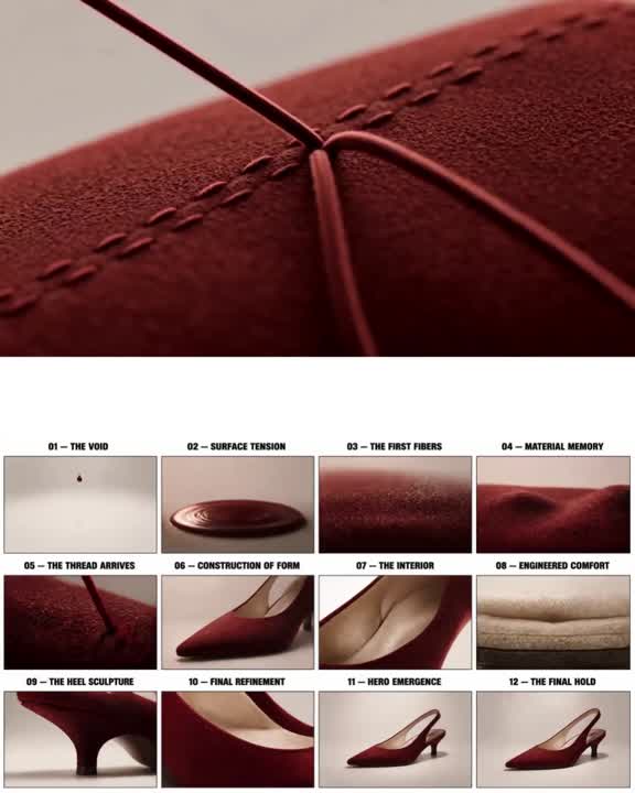 Seedance 2.0 Prompt: Cinematic Luxury Crimson Suede Heel Creation