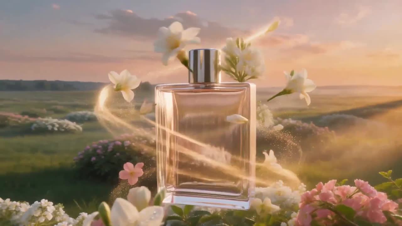 Seedance 2.0 Prompt: Gucci Bloom Luxury Perfume Ad with Drone Shots