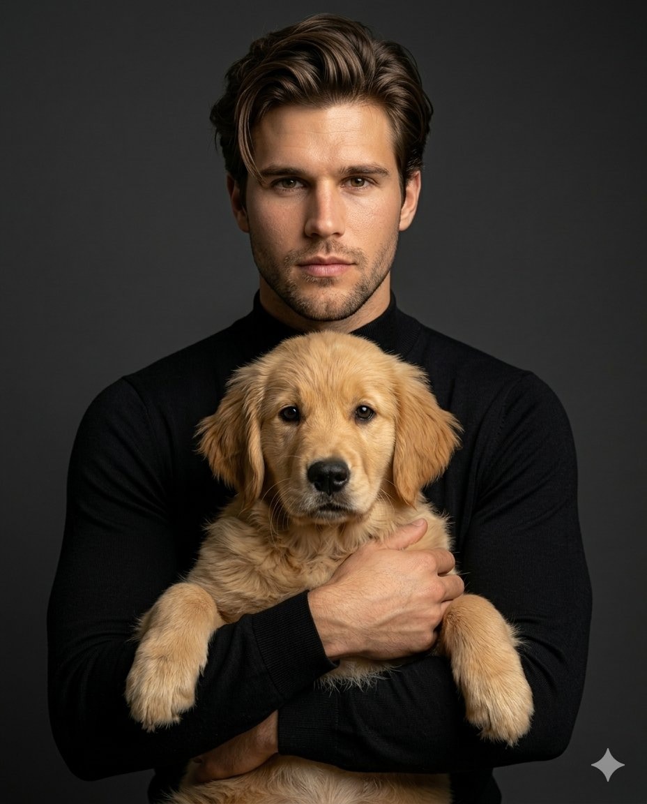 Nano Banana Pro: AI Image Prompt for a Luxury Pet and Human Editorial Portrait AI image prompt preview generated with Synterial