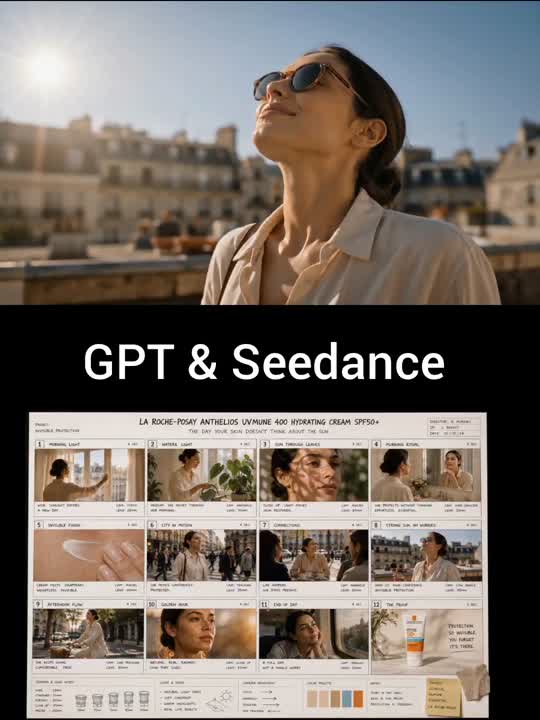 Seedance 2.0 Prompt: Luxury Skincare Commercial Storyboard