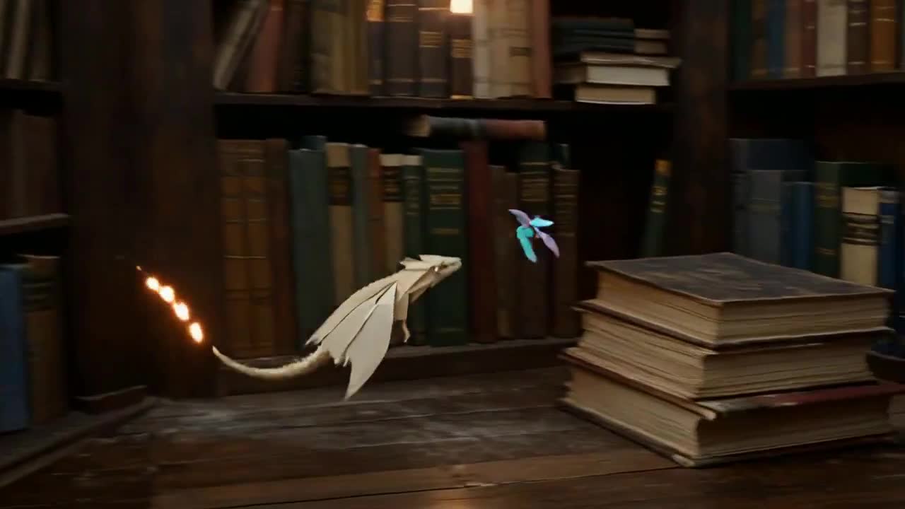 Seedance 2.0 Prompt: Magical Paper Origami Dragon Takes Flight