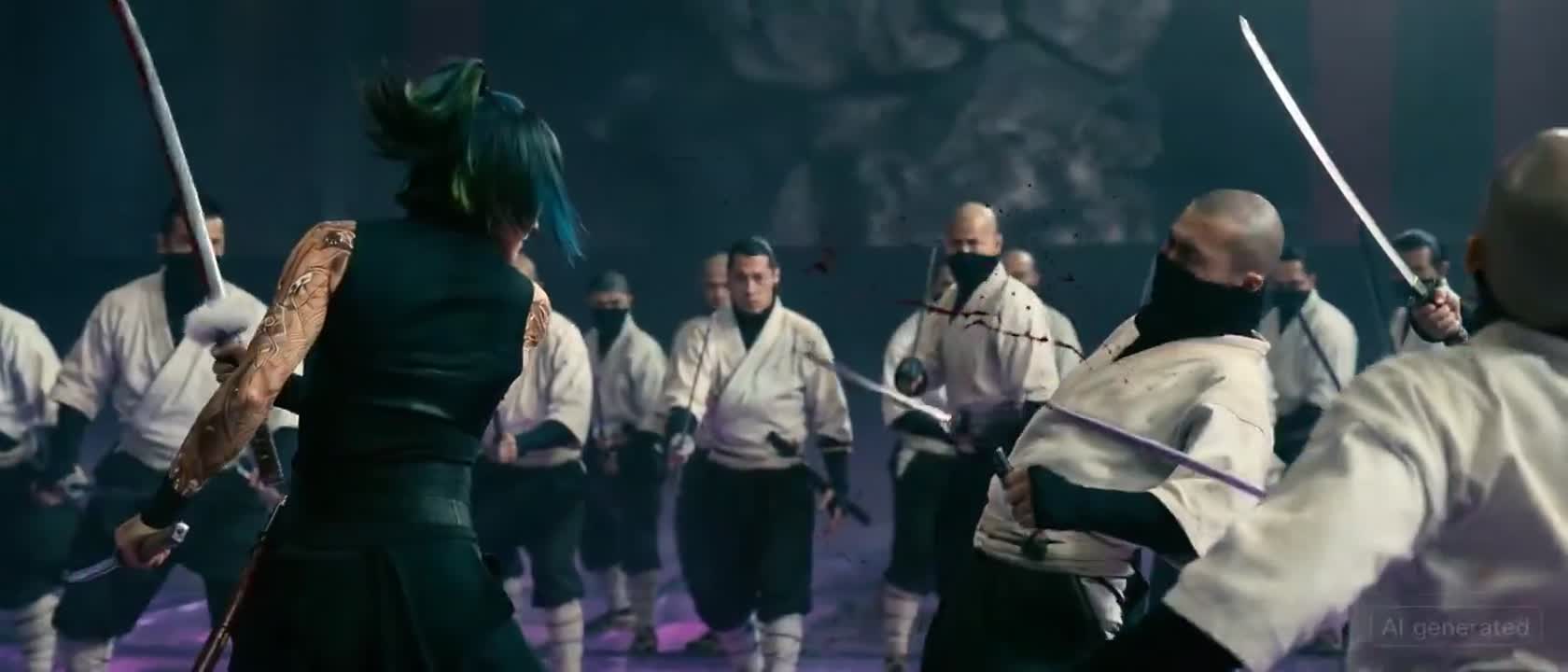 Seedance 2.0 Prompt: Maki Zenin Inspired Top-Down Fight Scene