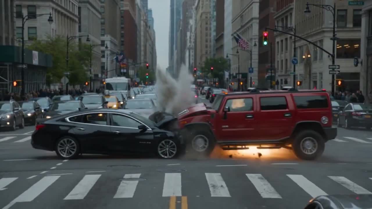 Seedance 2.0 Prompt: Massive Downtown Explosion Video