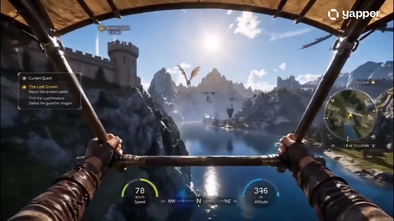Seedance 2.0 Prompt: Medieval Hang Gliding Fantasy POV