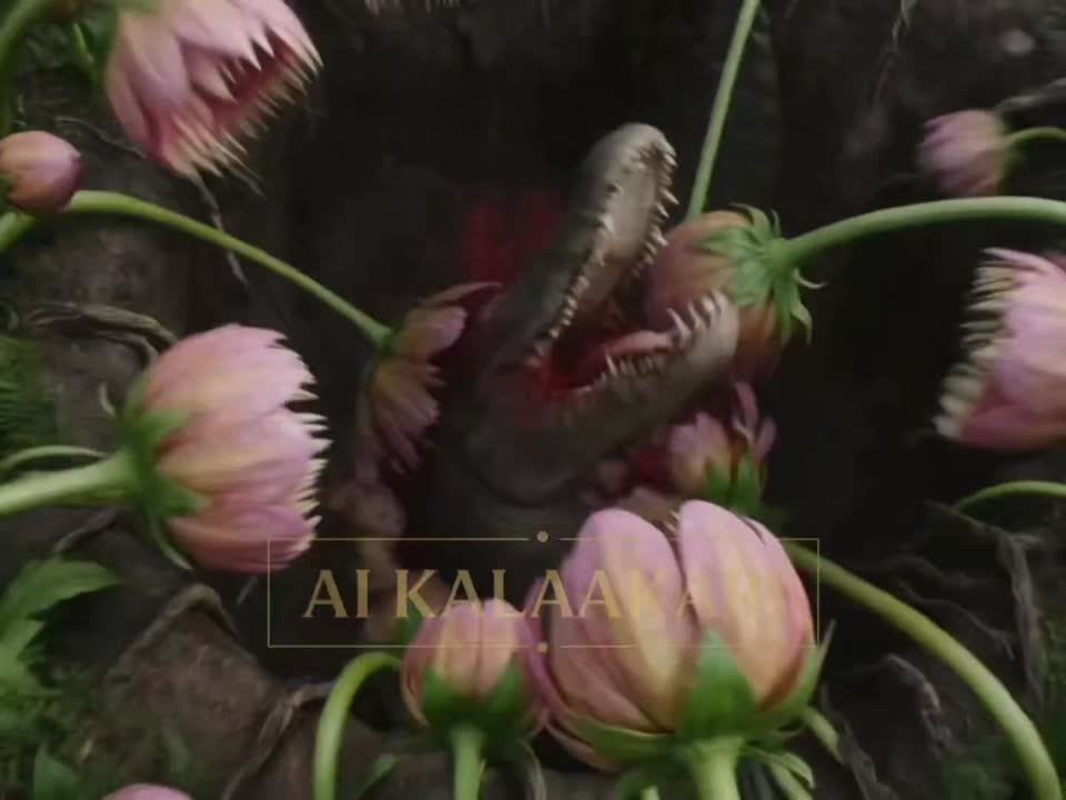 Mega Crocodile vs Carnivorous Flower Pit - Seedance 2.0 Prompt