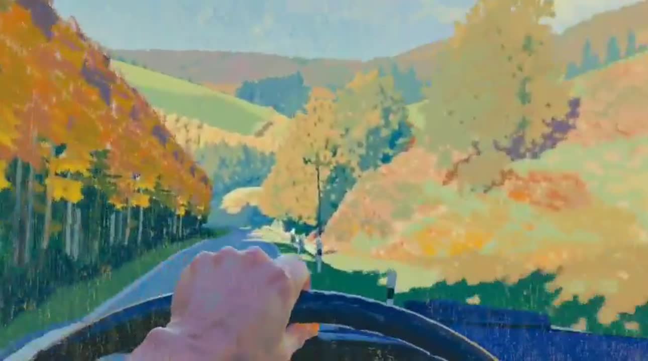 Seedance 2.0 Prompt: Oil Painting of Driver's Hand on Steering Wheel