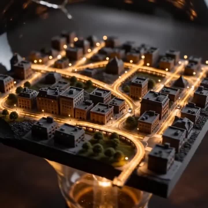 Seedance 2.0 Prompt: Miniature Fantasy City in a Light Bulb