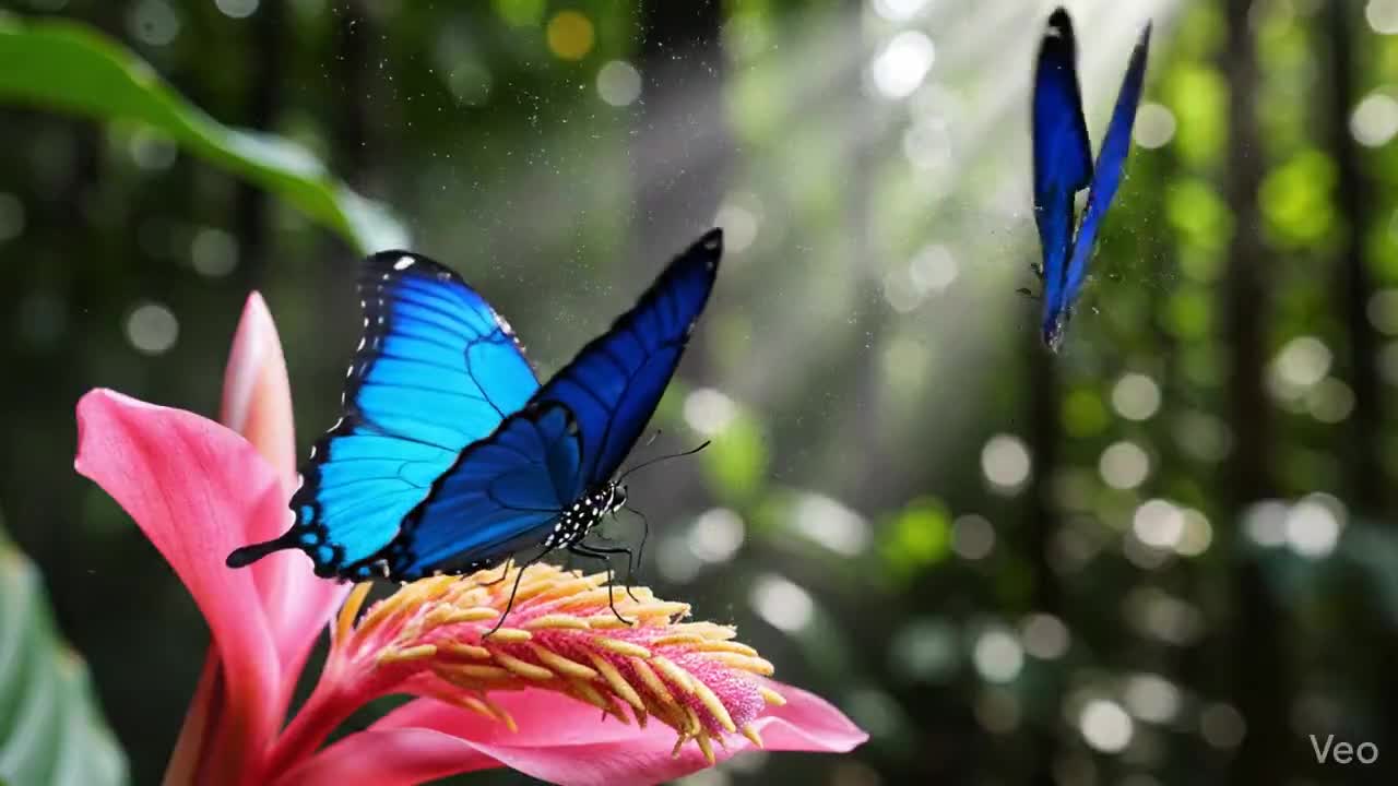 Seedance 2.0 Prompt: Morpho Butterfly Wing Simulation Video
