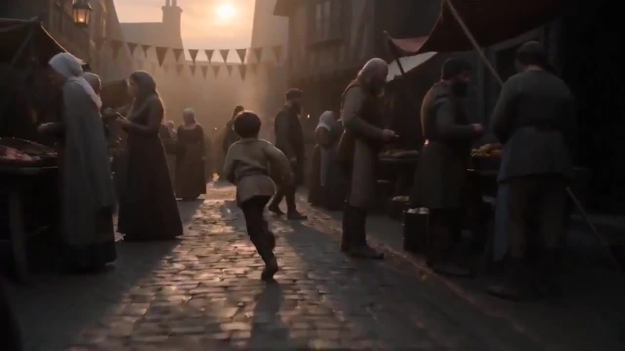 Seedance 2.0 Prompt: Cinematic Medieval Market Scene with Motivated Camera