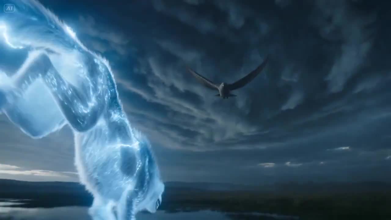 Seedance 2.0 Prompt: Mythical Wolf vs. Thunderbird Storm Clash