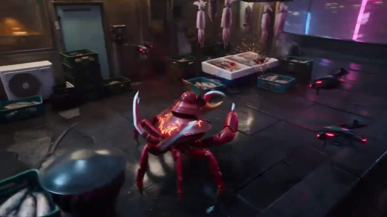 Seedance 2.0 Prompt: Neon Cyberpunk Crab Samurai Action Video