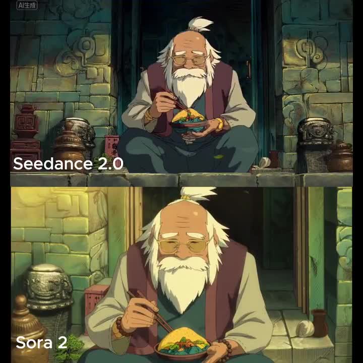 Seedance 2.0 Prompt: Old Man Eating Taco with Chopsticks