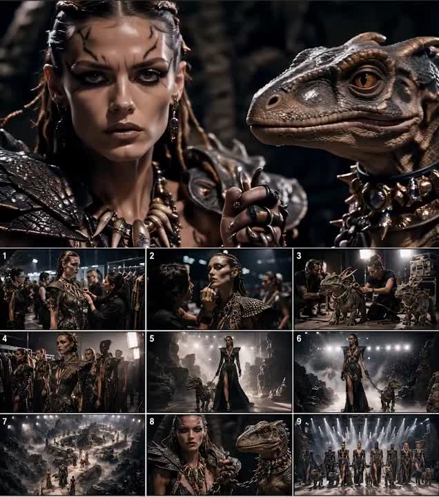 Seedance 2.0 Prompt: Paleolithic Haute Couture Fashion Film