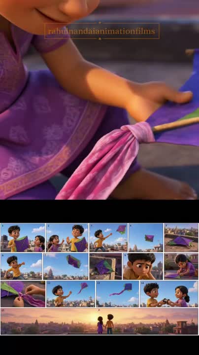 Seedance 2.0 Prompt: Pixar Style Indian Kite Story