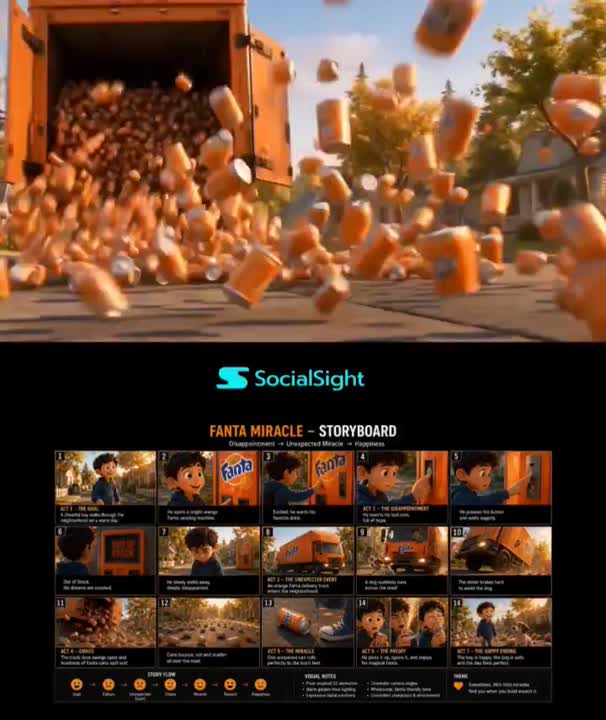 Seedance 2.0 Prompt: Pixar-Style Fanta Redemption Story