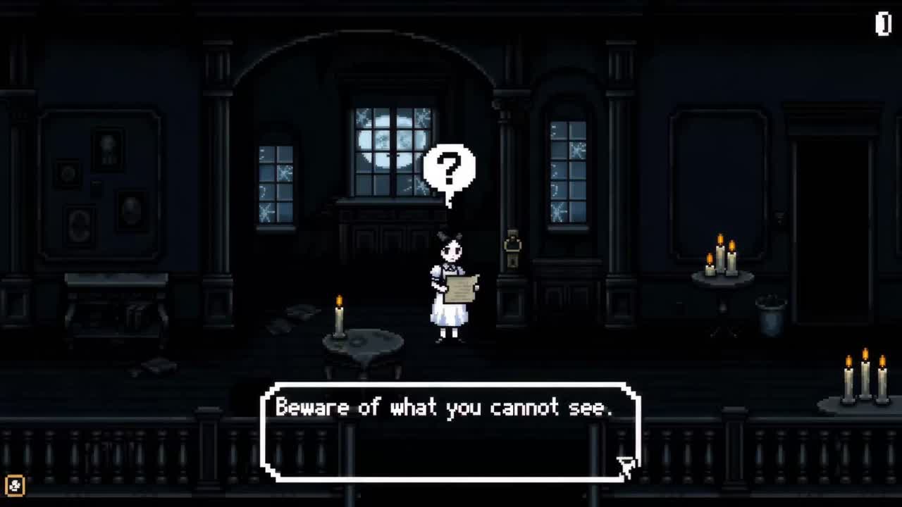 Seedance 2.0 Prompt: Pixel Art Horror RPG Gameplay Scene