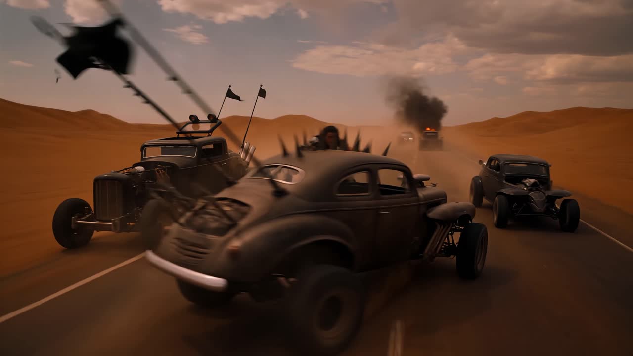 Seedance 2.0 Prompt: Post-Apocalyptic Highway Chase Video