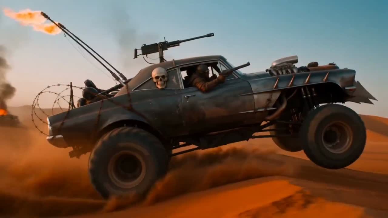 Seedance 2.0 Prompt: Post-Apocalyptic War Vehicle in Desert