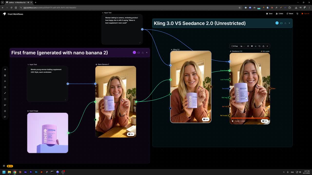 Seedance 2.0 Prompt: Woman Reviews 'Meno' Supplement