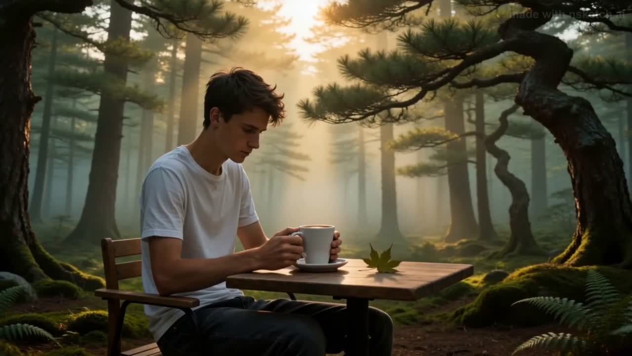 Seedance 2.0 Prompt: Young Man in Cafe with Coffee