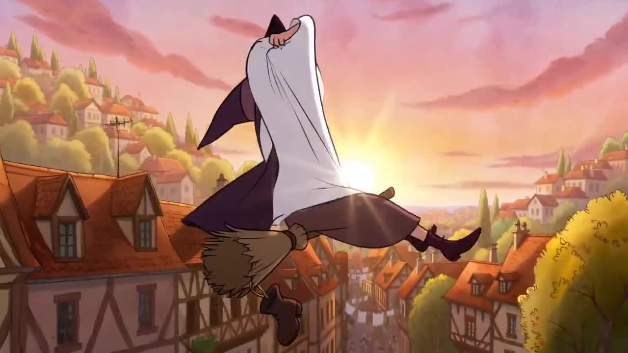 Seedance 2.0 Prompt: Hand-Drawn 2D Witch Flight Animation