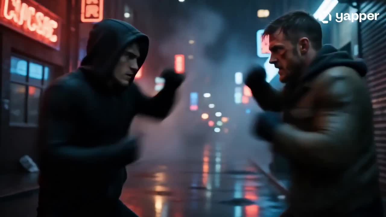 Seedance 2.0 Prompt: Intense Rainy Alley Fight Scene