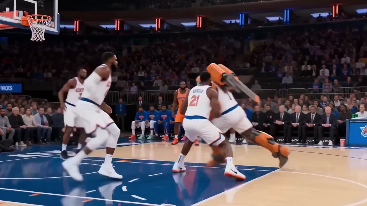 Seedance 2.0 Prompt: Robot Basketball Slam Dunk Video