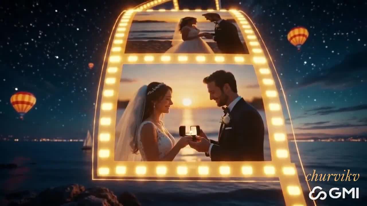 Seedance 2.0 Prompt: Romantic Film Strip Ocean Memories