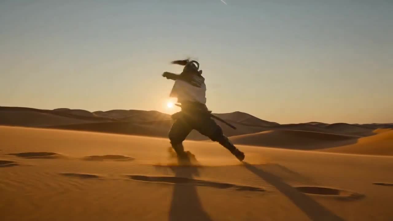 Seedance 2.0 Prompt: Samurai Desert Acrobatic Combat