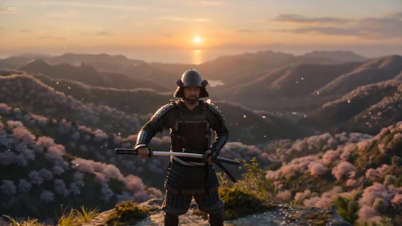 Seedance 2.0 Prompt: Samurai Sunset Scene Video Creation