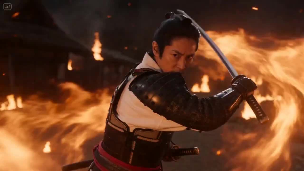 Seedance 2.0 Prompt: Samurai vs. Fire Yokai Cinematic Battle