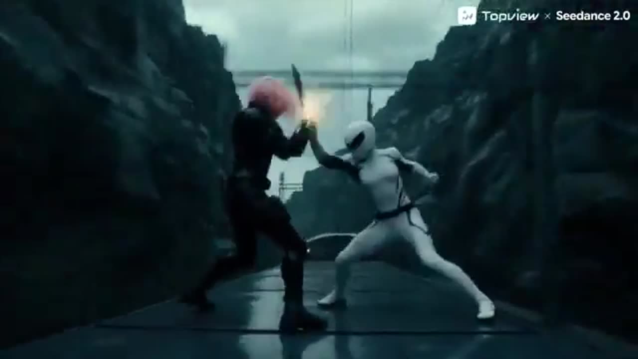 Seedance 2.0 Prompt: Sci-Fi Action Film with Pink-Haired Fighter