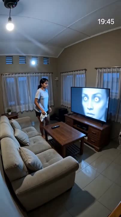 Seedance 2.0 Prompt: Security Camera Haunted TV Horror