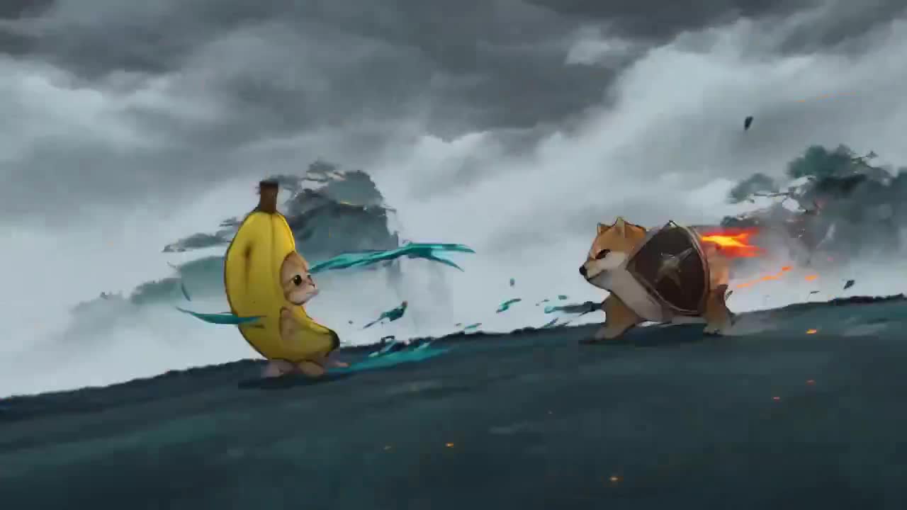 Seedance 2.0 Prompt: Chinese Ink Style Cat vs Dog Battle