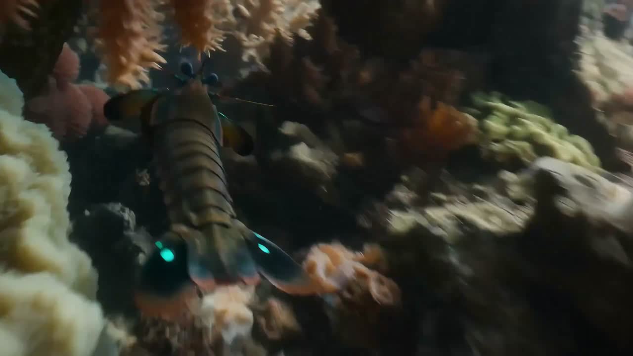 Seedance 2.0 Prompt: Microscopic Coral Reef Chase with Cybernetic Shrimp