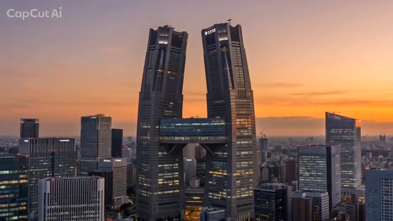 Seedance 2.0 Prompt: Nishi-Shinjuku Skyscraper Accordion
