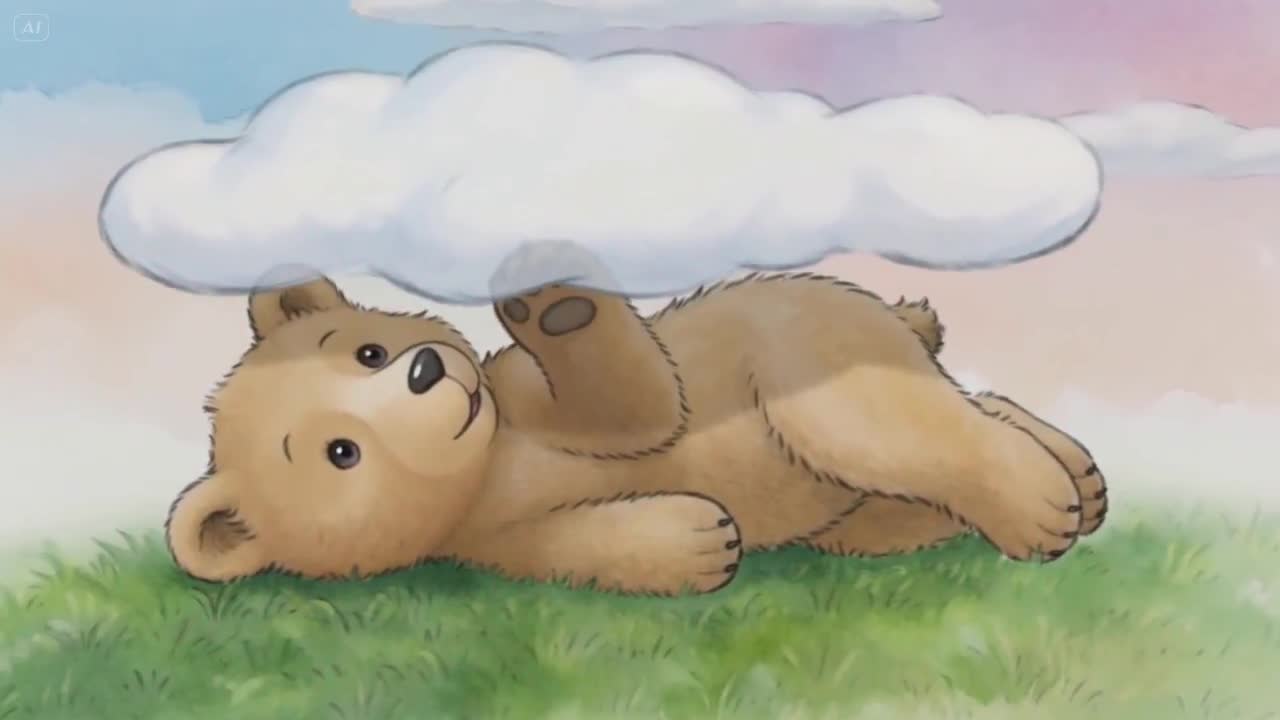 Seedance 2.0 Prompt: Continuous Cartoon Sequence of a Bear on Grass