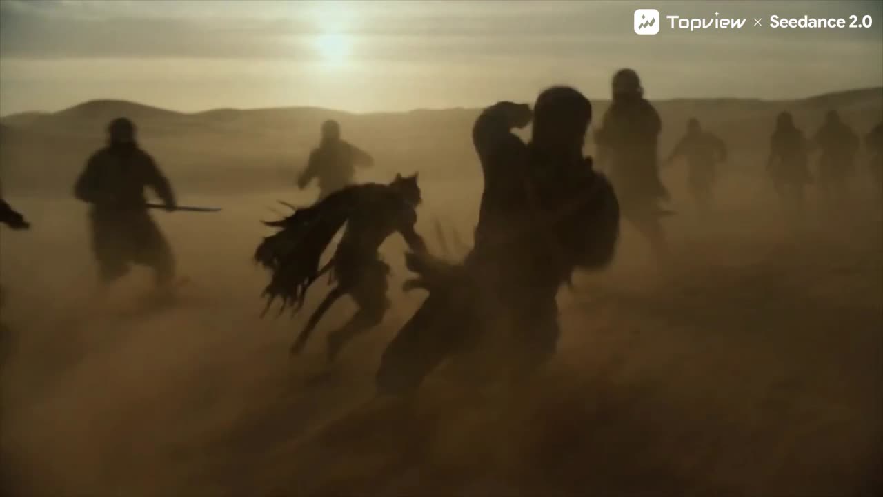 Seedance 2.0 Prompt: Cinematic Desert Fight Scene with a Black Cat Warrior
