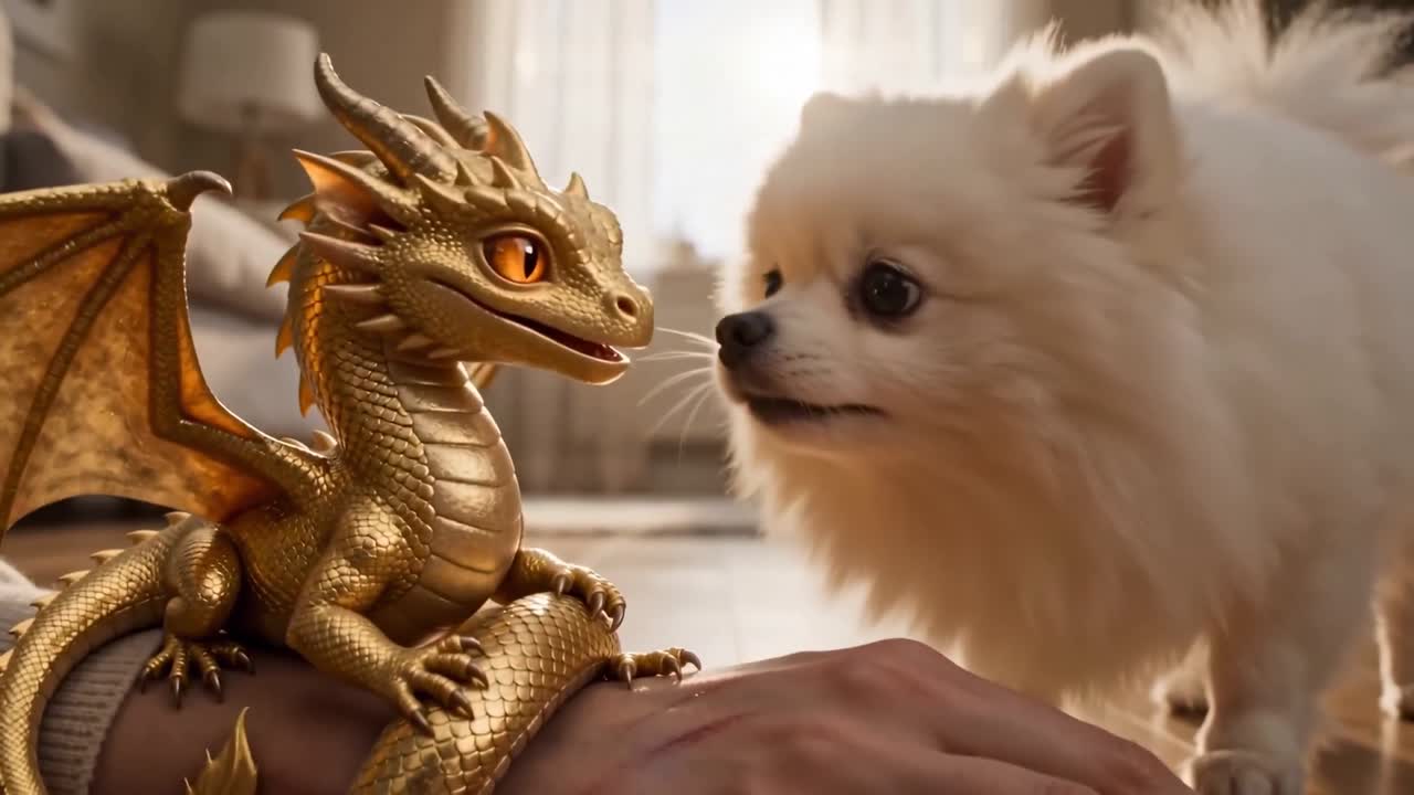 Seedance 2.0 Prompt: Golden Tiny Dragon on a Wrist