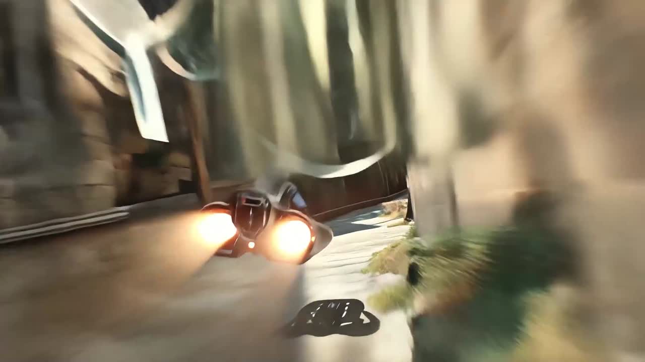 Seedance 2.0 Prompt: Speeder Chase in Cliff City (Single Shot)
