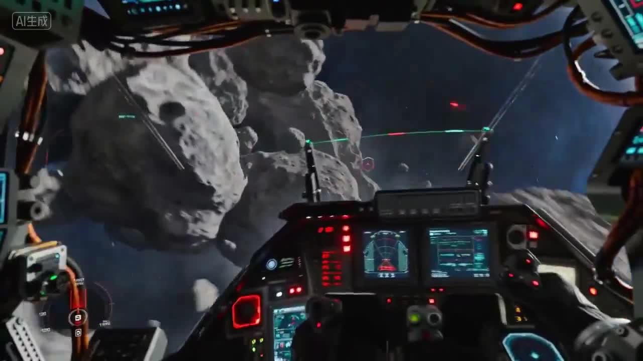 Seedance 2.0 Prompt: Starfighter POV in Asteroid Field Combat