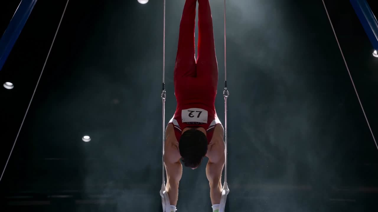 Seedance 2.0 Prompt: Intense Gymnastics Still Rings Video