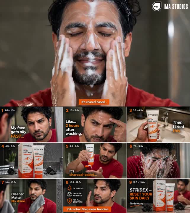 Seedance 2.0 Prompt: Stridex Facewash UGC Ad