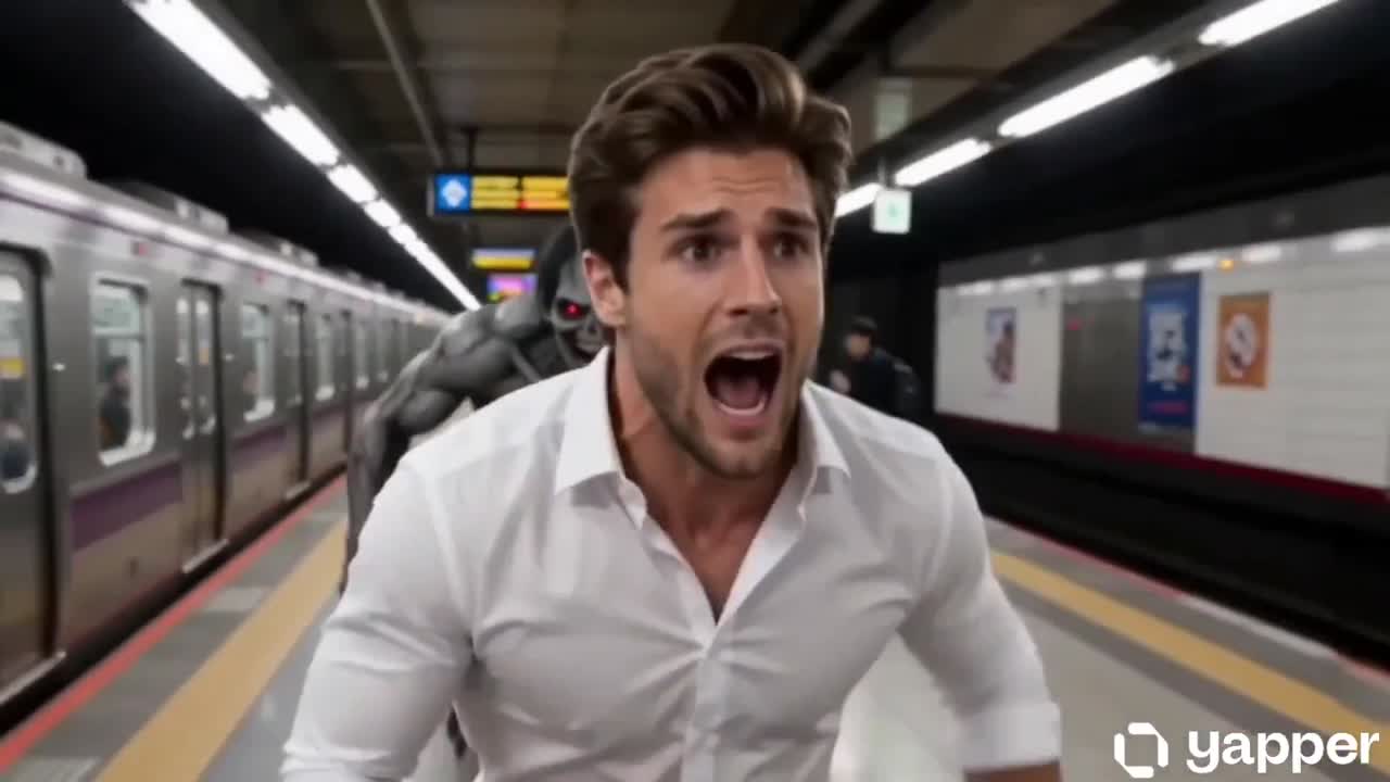 Seedance 2.0 Prompt: Monster Emerging from a Poster in a Japanese Subway
