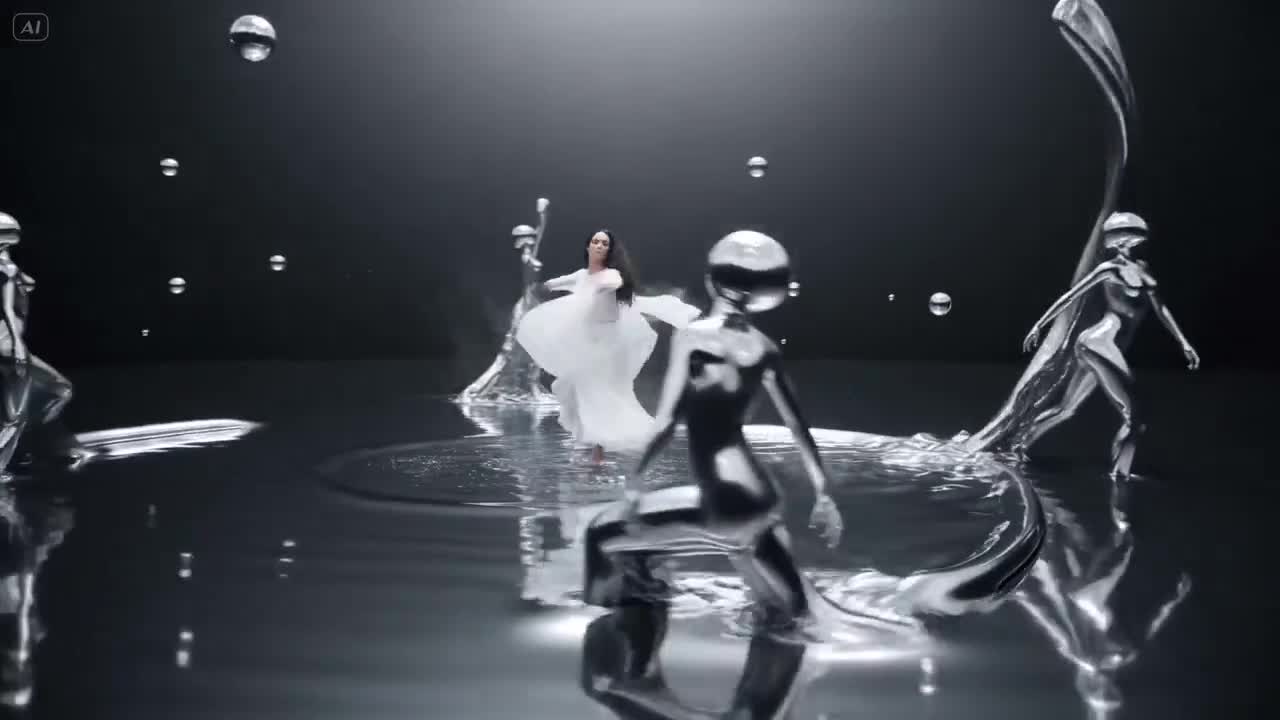 Surreal Contemporary Dancer Mercury Sequence - Seedance 2.0 Prompt